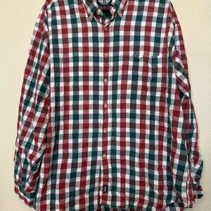 Dockers Men's Plaid Button-Down Shirt - Red, Green, White